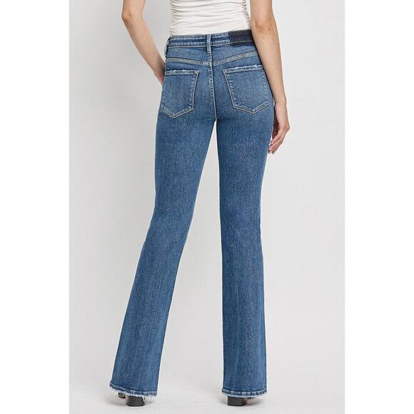 Vervet by Flying Monkey High Rise Slant Hem Flare Jeans - T6423 - Size 25 - Picture 13 of 13